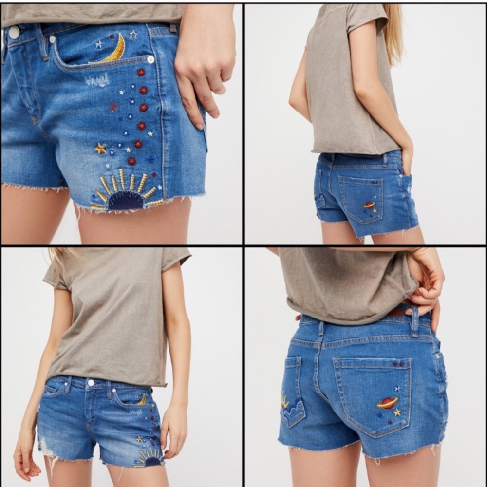 NWT FP Chain Toker Embroidered Jean Short